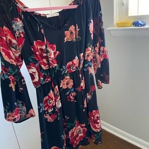 Floral quarter sleeve dress